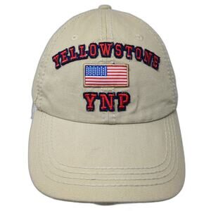 Yellowstone YNP U.S. Flag Baseball Cap Beige One Size Embroidered Dimco Apparel